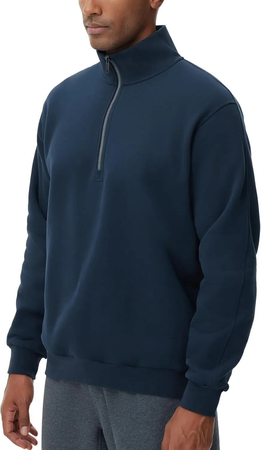 THE GYM PEOPLE Men's Half Zip Fleece Pullover Sweatshirts Midweight Mock Neck Workout Sweat Tops