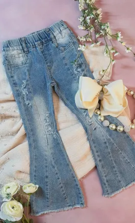 The Hair Bow Company Faded Denim Bell Bottoms