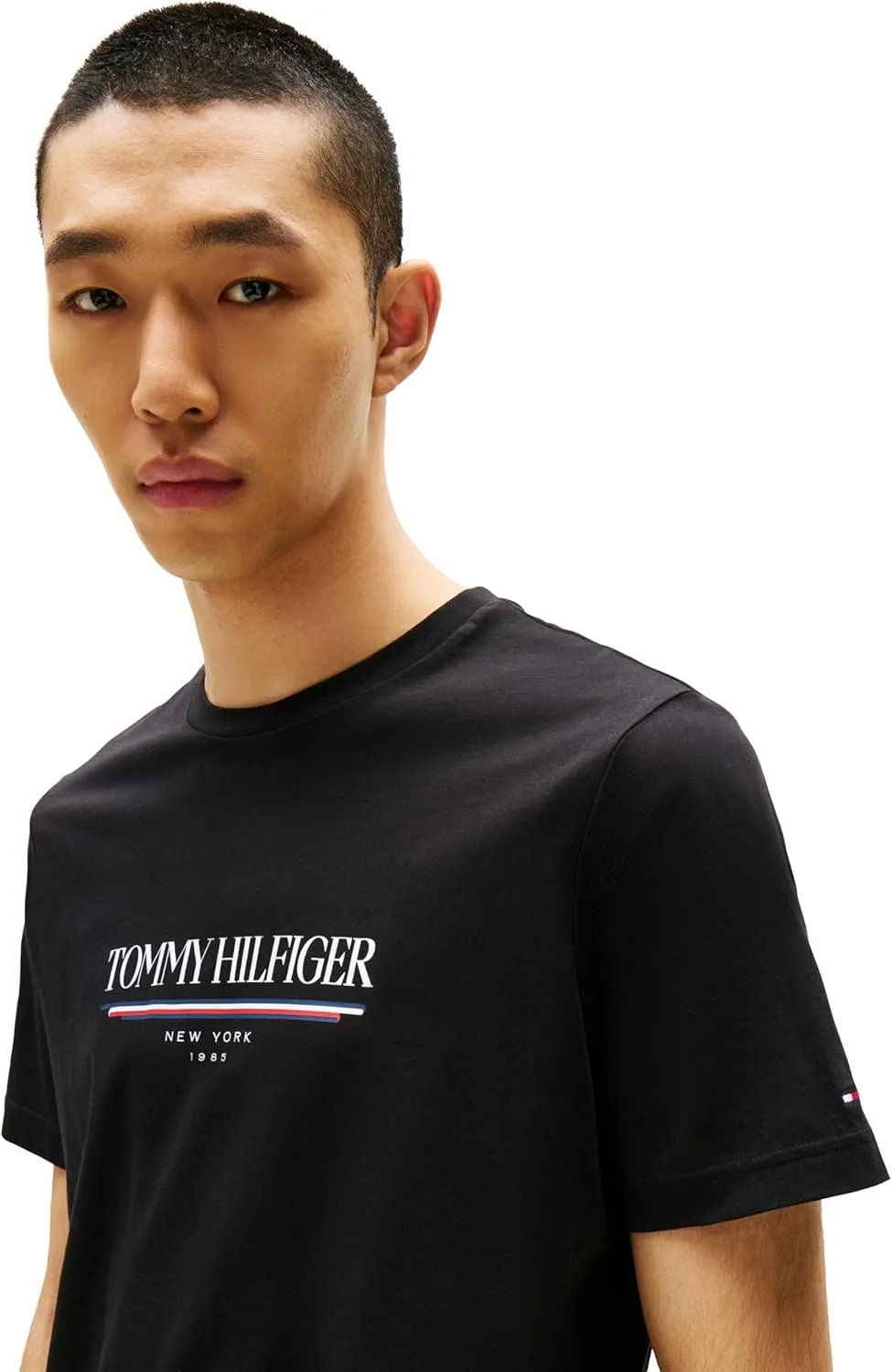 Tommy Hilfiger Men's Short Sleeve Cotton Graphic T-Shirts with Printed Logo