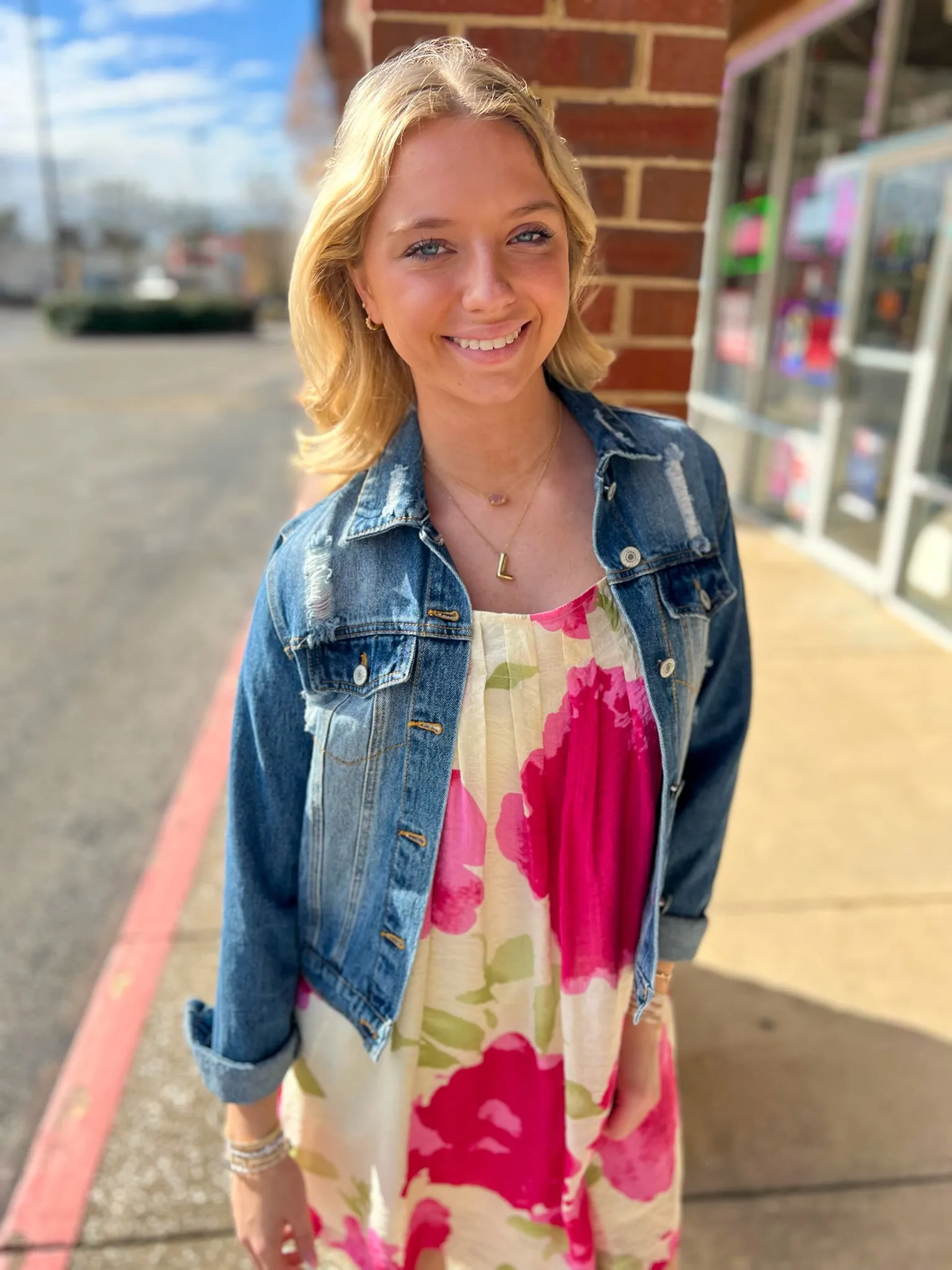 Totally Obsessed Medium Wash Distressed Denim Jacket