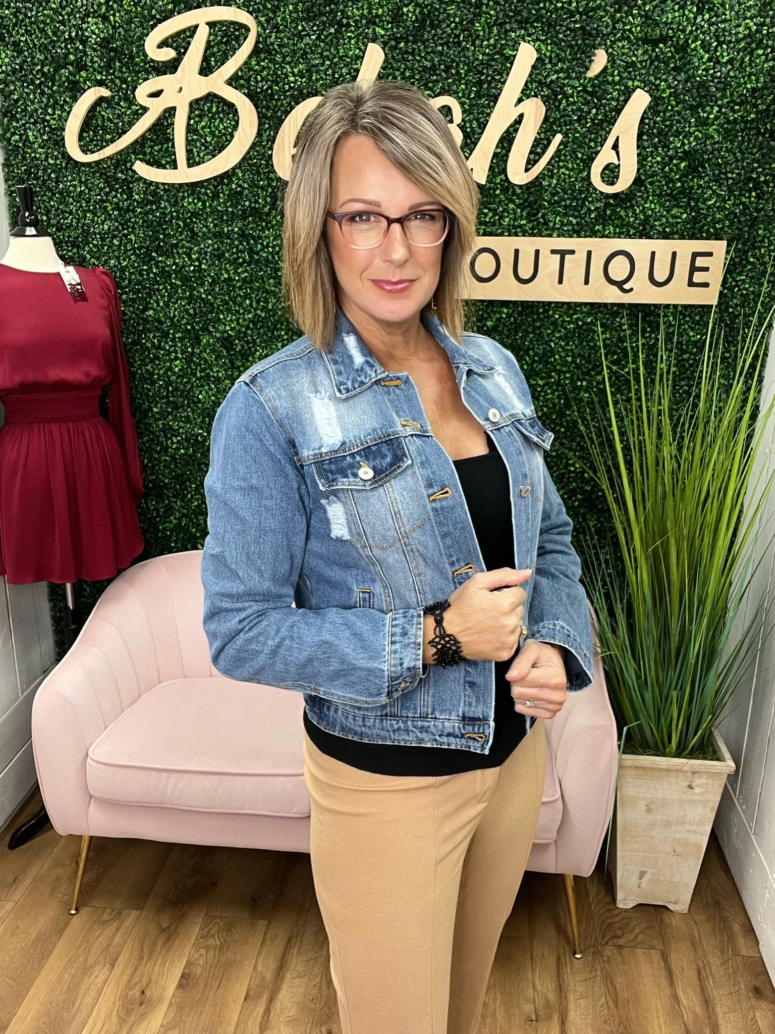 Totally Obsessed Medium Wash Distressed Denim Jacket