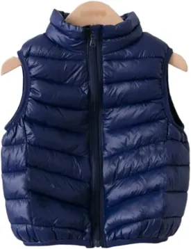 Vest Lightweight Boys Girls Down Vest Puffer Vest High Neck Quilted Outwear Sleeveless Zipper Up Puffer Vest Outdoor(Blue2,5X-Large)