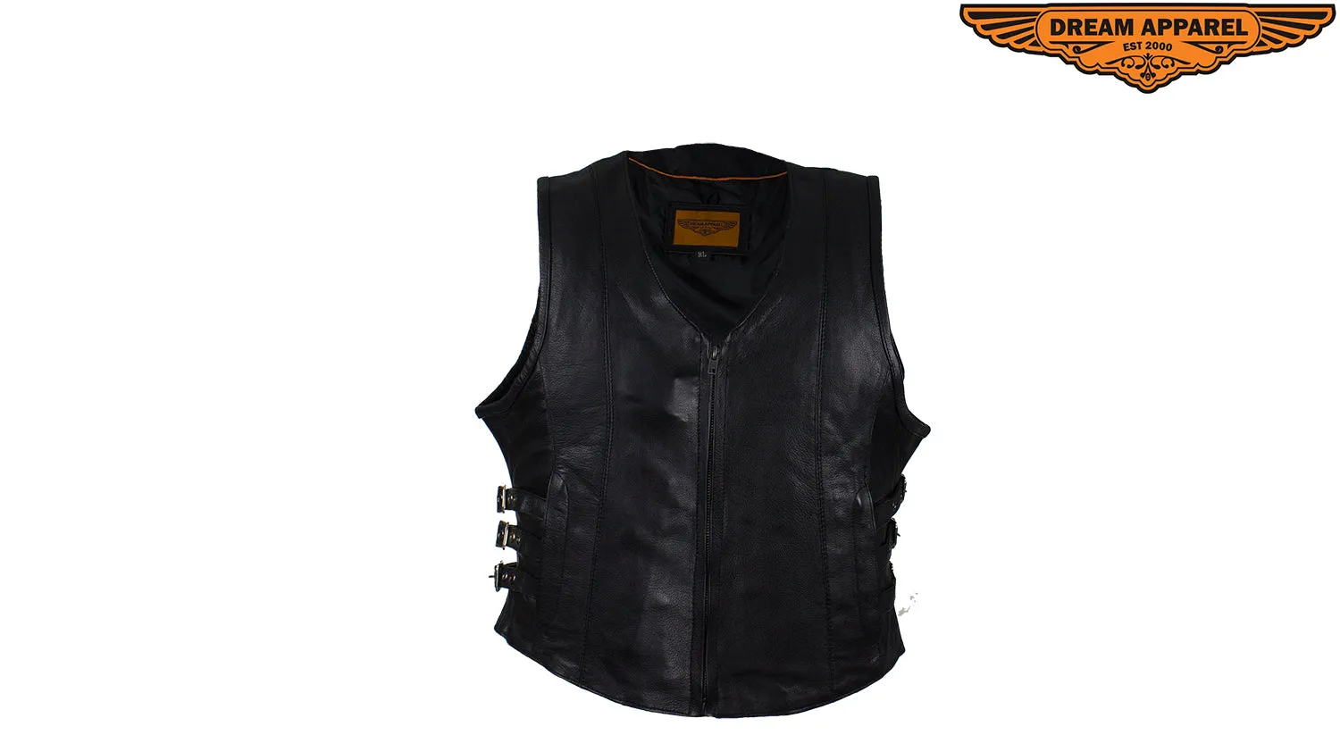 Women Leather Tactical Vest
