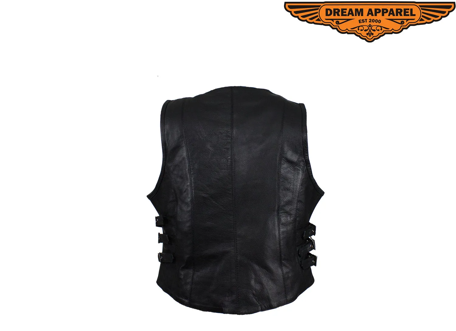 Women Leather Tactical Vest