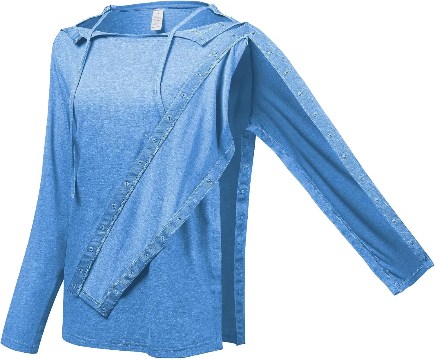 Women's Post Shoulder Surgery Shirts Long Sleeve, Tear Away Adaptive Clothes After Rotator Cuff Chemo Port T Shirt Tops