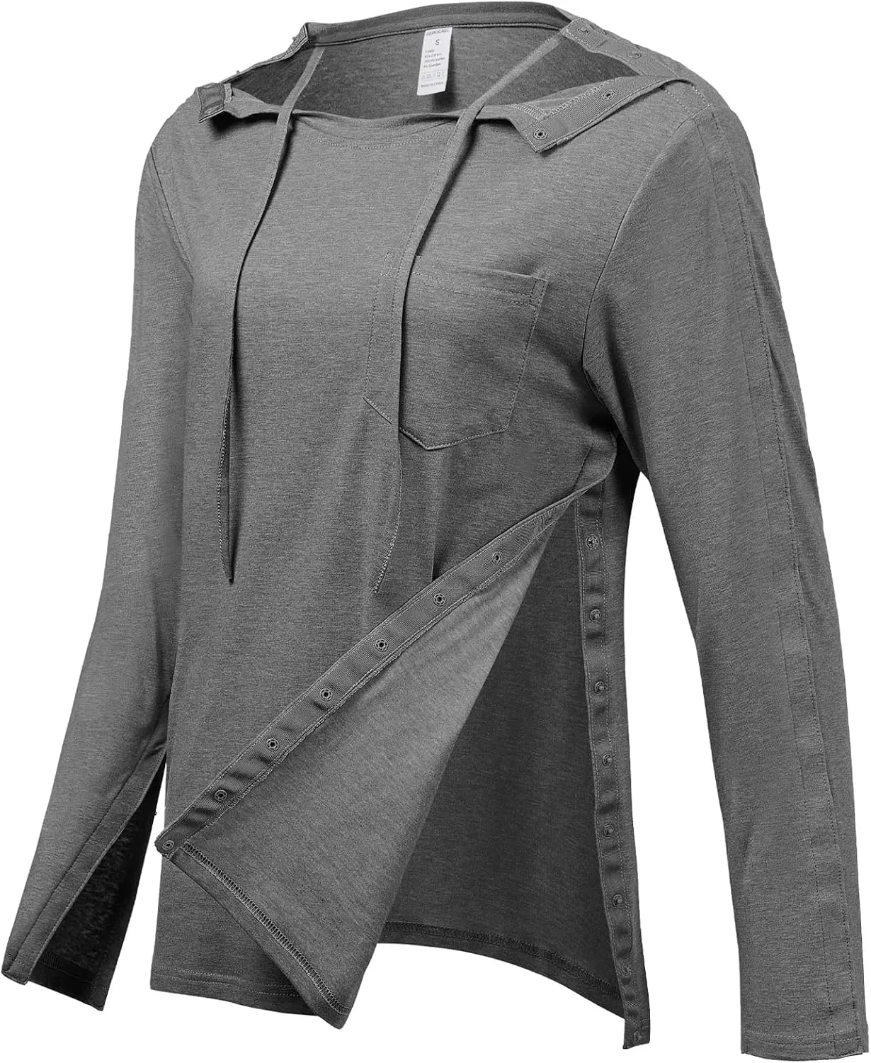 Women's Post Shoulder Surgery Shirts Long Sleeve, Tear Away Adaptive Clothes After Rotator Cuff Chemo Port T Shirt Tops