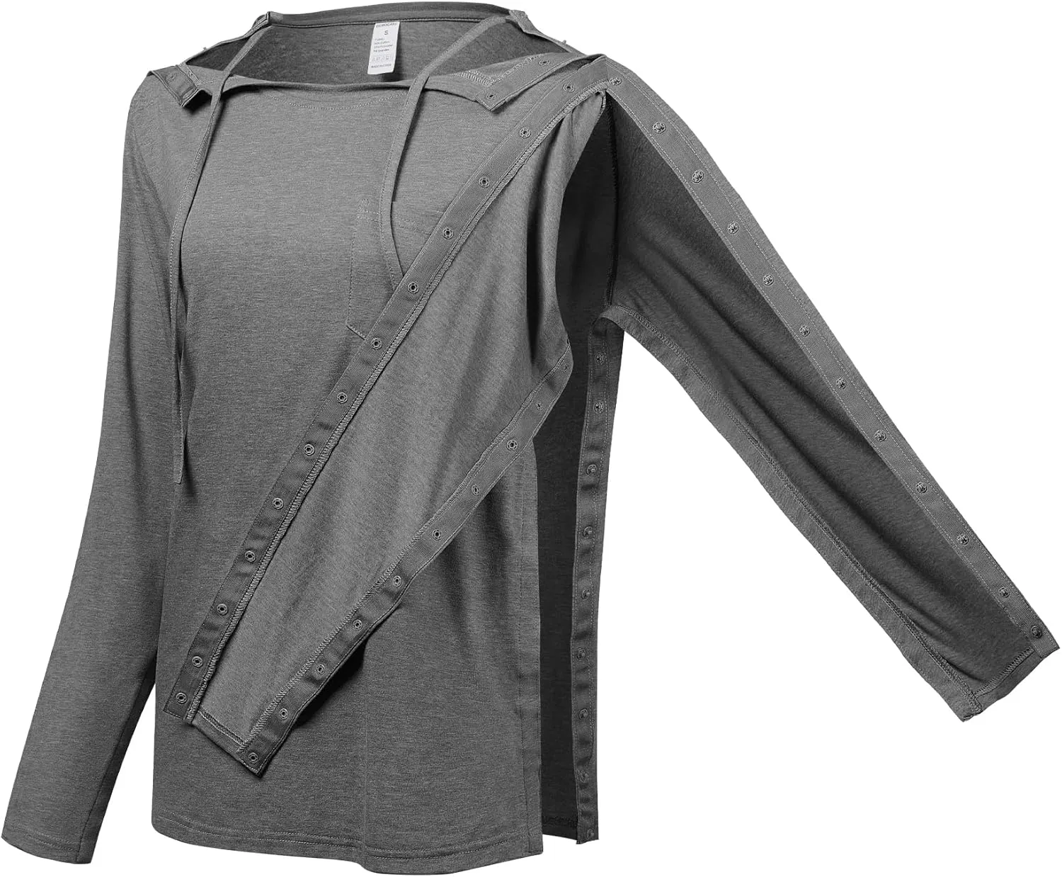 Women's Post Shoulder Surgery Shirts Long Sleeve, Tear Away Adaptive Clothes After Rotator Cuff Chemo Port T Shirt Tops